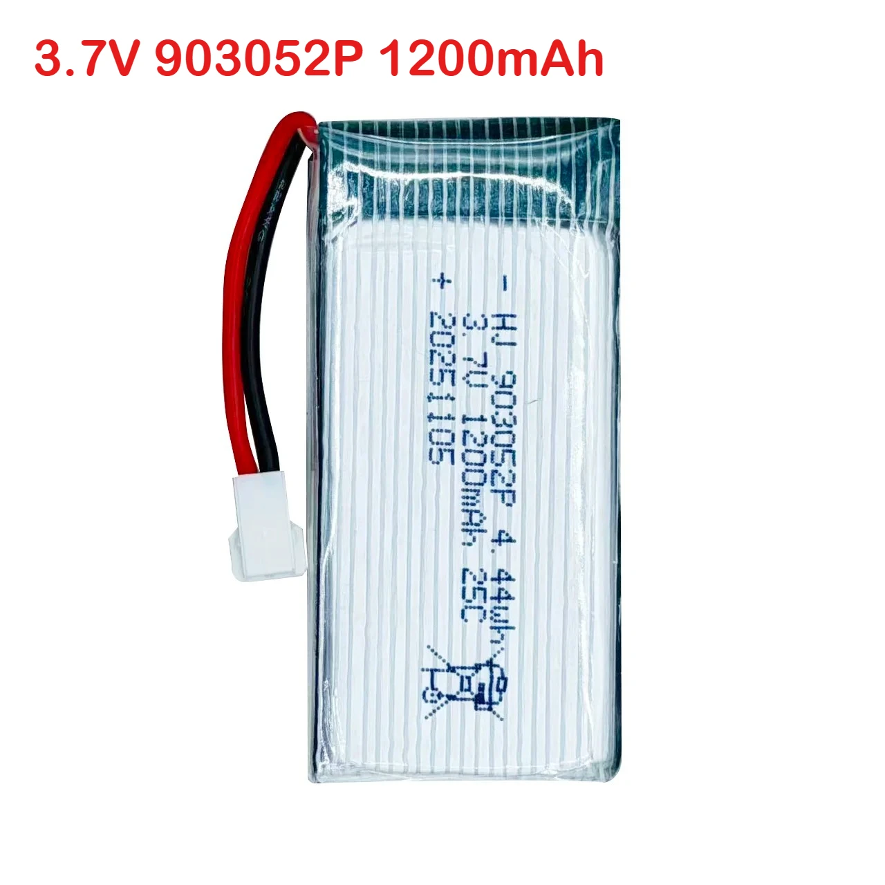 3.7V 903052  1200mAh 25C Rechargeable Battery Polymer Lithium Real Capacity Polymer Li-po for Drone Aircraft Plane  XH2.54 Plug