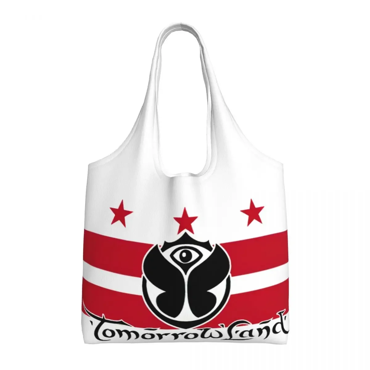 Recycling Tomorrowlands Washington Flag Shopping Bag Women Canvas Shoulder Tote Bag Portable Groceries Shopper Bags Handbags