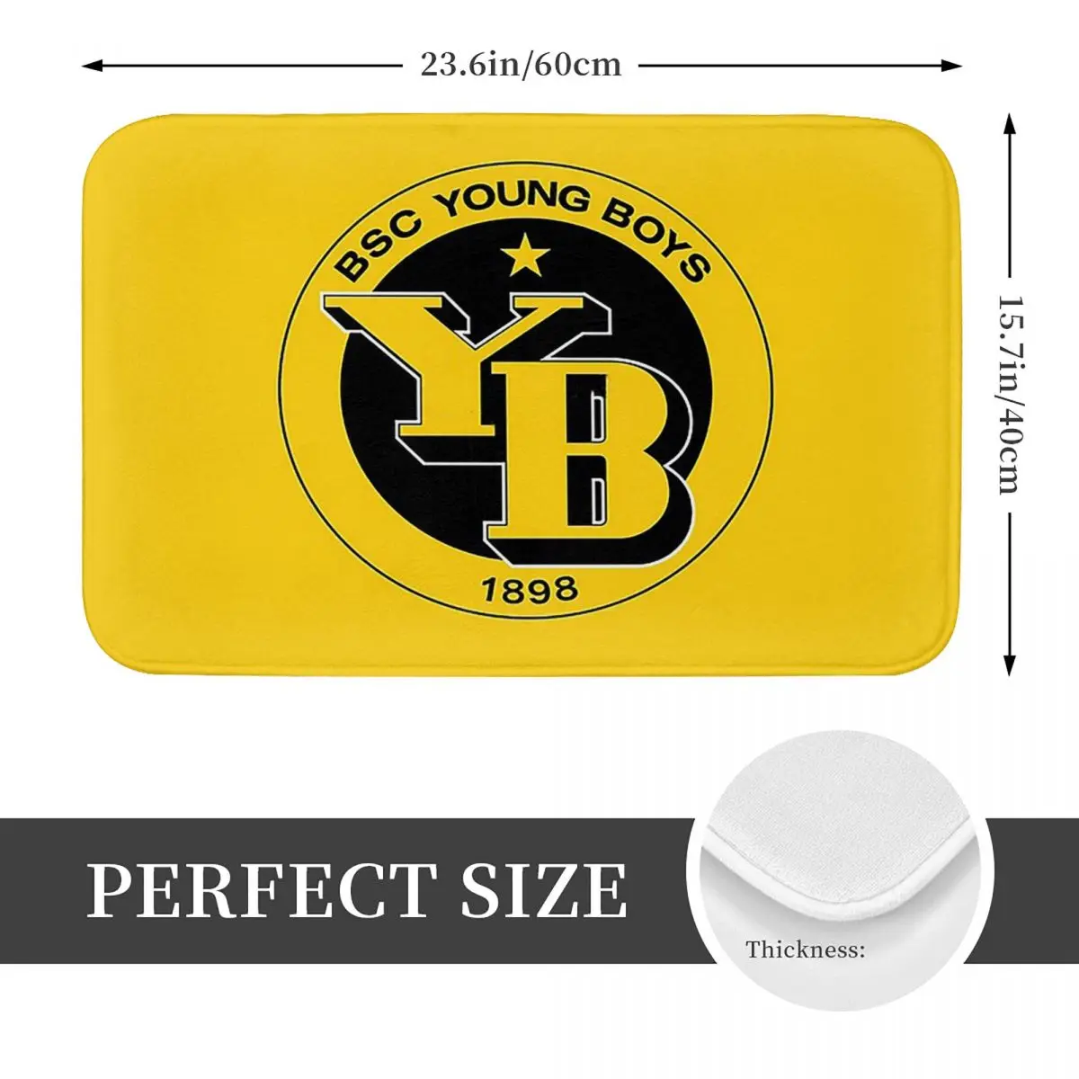 BSC Young Boys Swiss Football Sports Fans Bern Switzerland Doormat Floor Mat Carpet Rug for Kitchen Entrance Footpad Mats