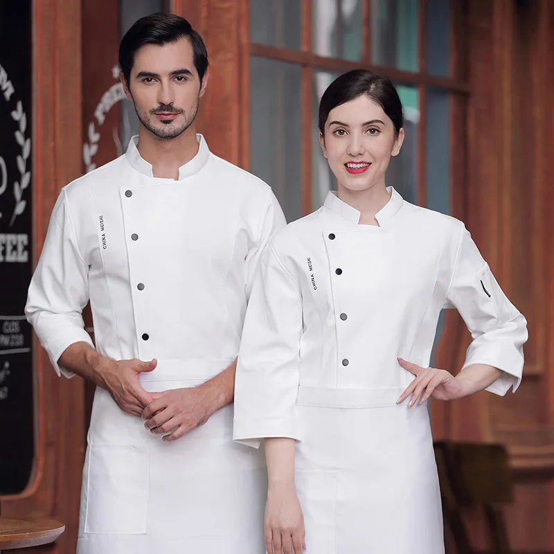 Chef Uniform แขนยาวและแขนสั้นทำงานโรงแรมเสื้อผ้าผู้ชายและผู้หญิงฤดูร้อนเสื้อผ้าร้านอาหารห้องครัว dining