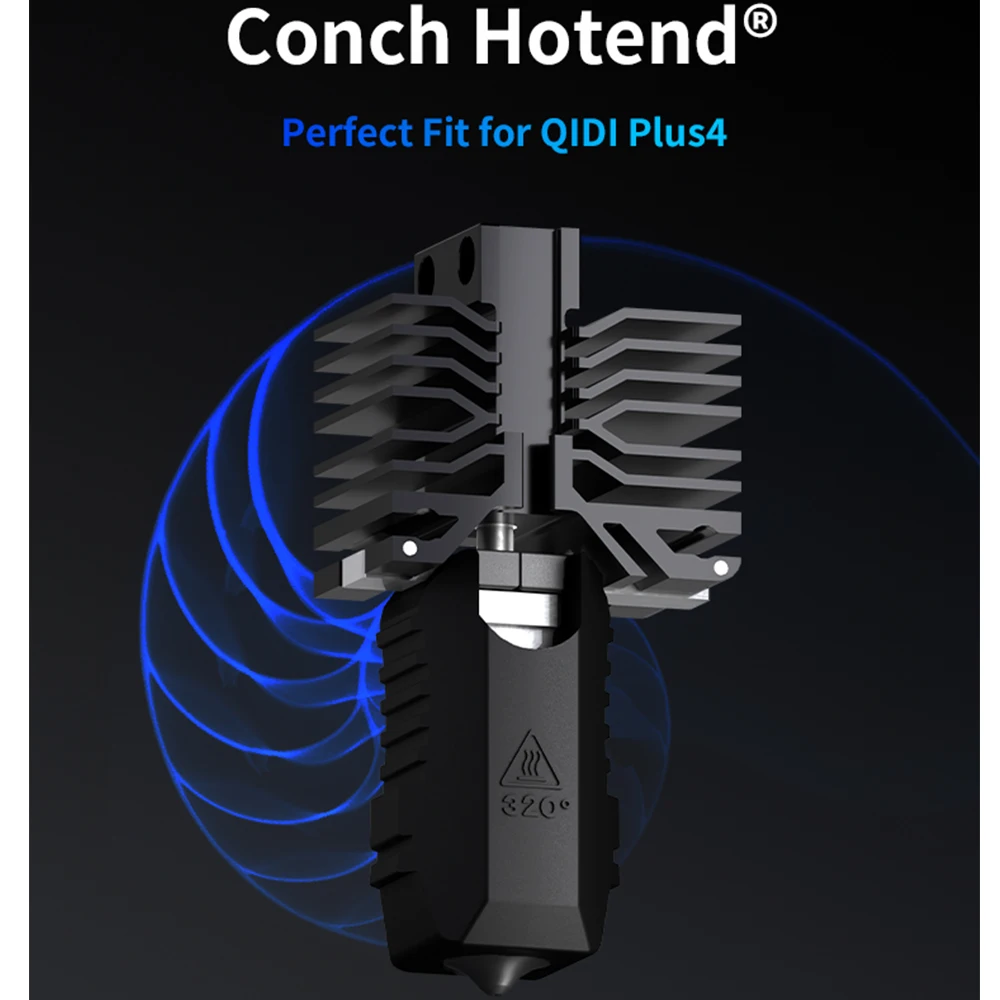 Phaetus Conch Hotend For QIDI Plus 4 3D Printer Conch Hotend Detachable Nozzle Multi Size For QIDI 3D Printer