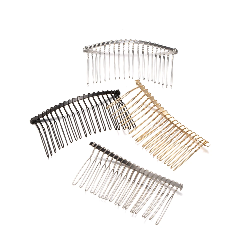 10pcs 10/12/15/20/30 Teeth Metal Hair Clip Comb Base Chinese Accessories for Pin Headdresses Headband Jewelry Wedding Decorative