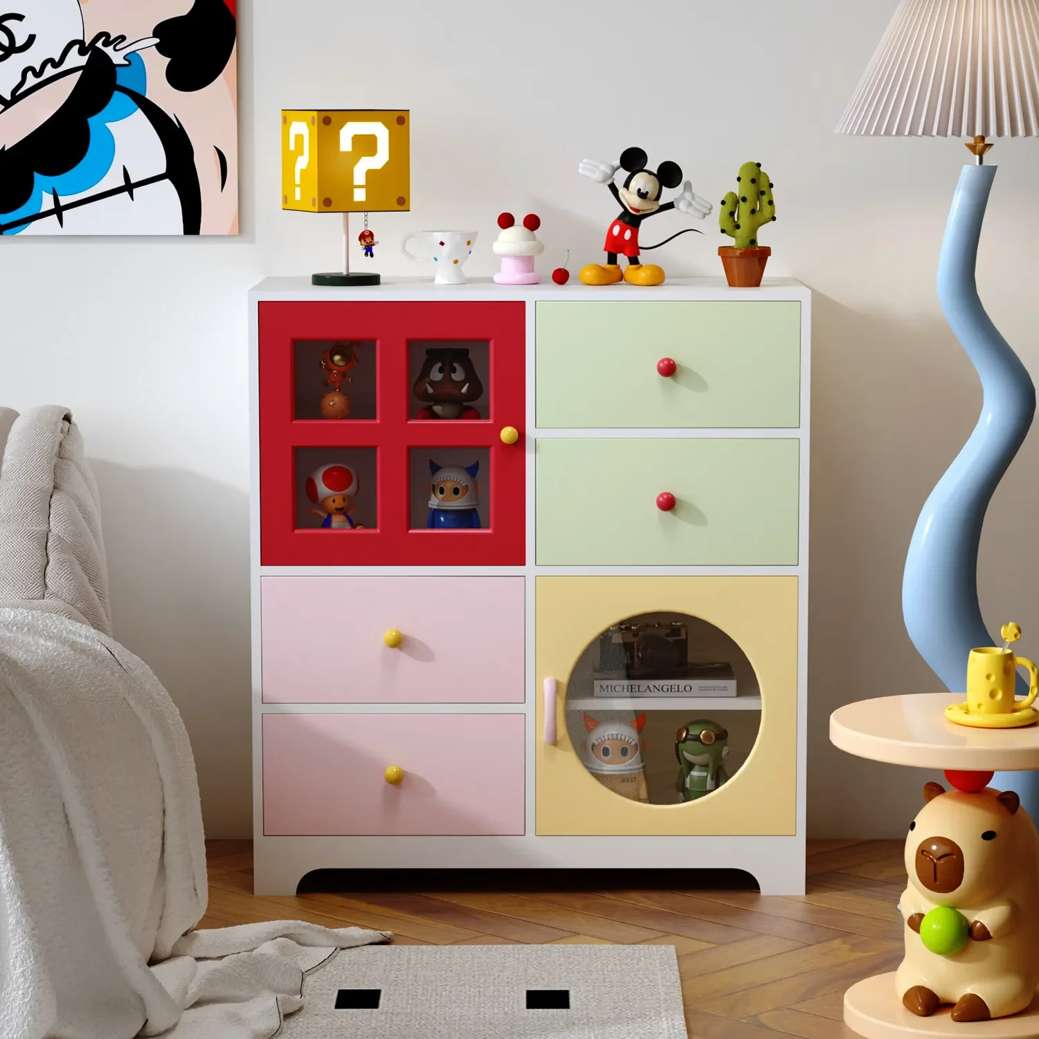 Dopamine chest, foyer against the wall, multi-layer locker, bedroom storage, living room, porch side cabinet