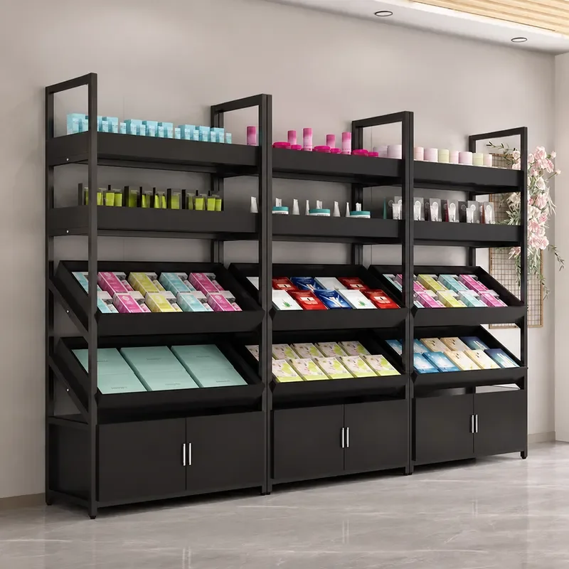 Multi Layer Display Shelf for Supermarket Convenience Store Snack and Cosmetics Showcase Cabinet Storage Rack