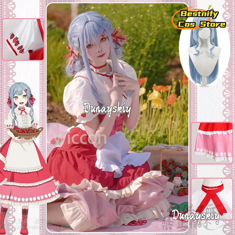 

CosplayTogawa Sakiko Cosplay BanG Dream! Anime Costume Kawaii Strawberry Lolita Gorgrous Lovely Gradient Red Maid Dress Wigs Cus