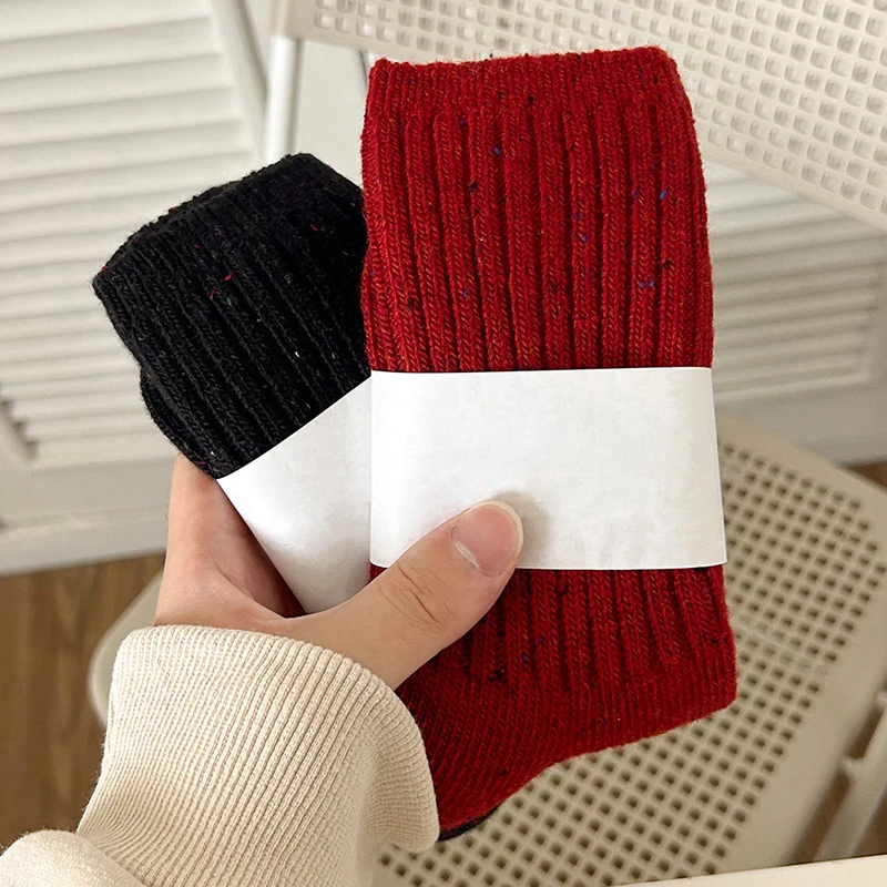 Socks For Women Autumn Winter New Simple Japanese Style Loose Socks Wool Casual Basic Warm Lady Thick Socks Fashion High Quality