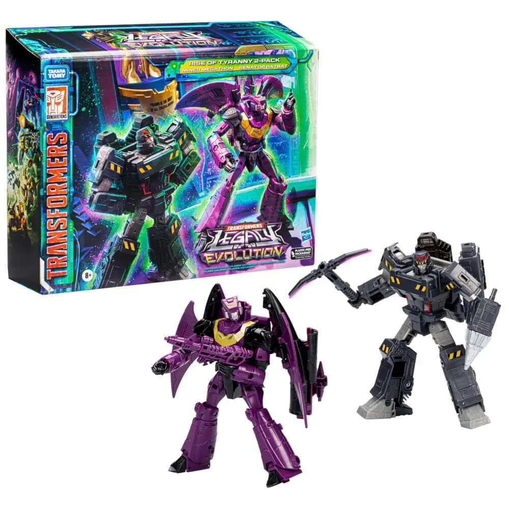 Transformers Toys Legacy Evolution Miner Megatron & Senator Ratbat Rise of Tyranny 2-Pack, 7-inch, Action Figures