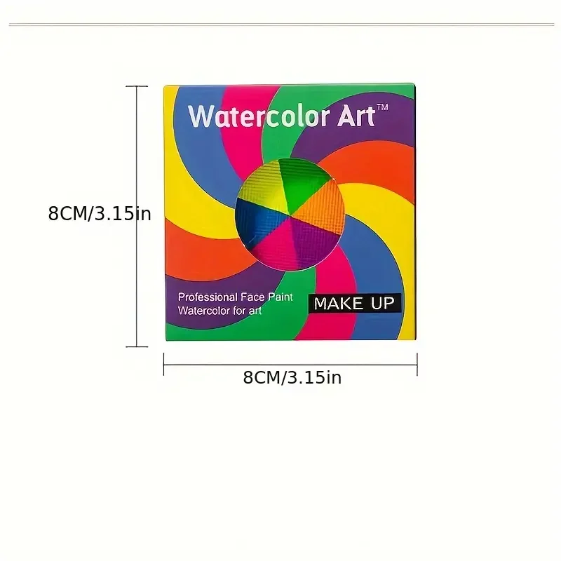 لوحة الوجه والجسم على رد الفعل من هالوين ، أقراص قوس قزح للكريسماس ، صبغة قابلة للذوبان في الماء ، كأس العالم ، 6 ألوان