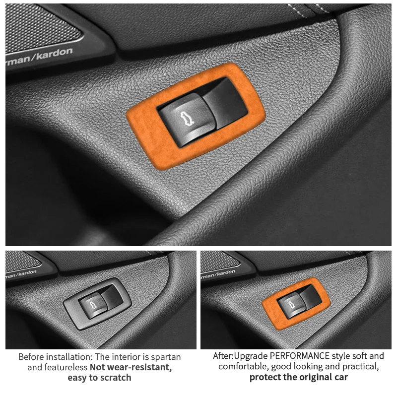 For BMW 5 Series G30 G38 6GT Car Trunk Button Decorative Trim Frame Sticker Interior Custo Tuning Accessories Made of Alcantara view 2