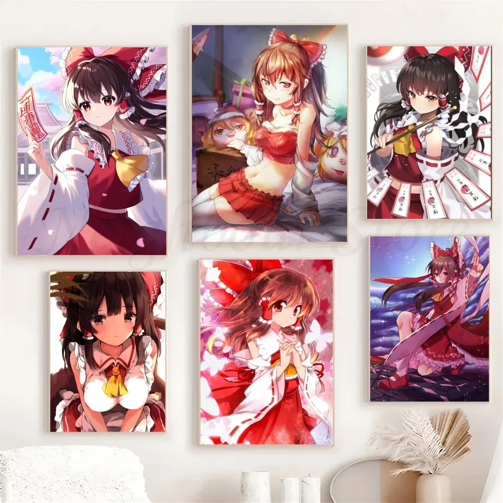 

1pc Hakurei Reimu Game T-TouHou P-Project Poster Poster Art Print Bar Living Room Furniture Decor