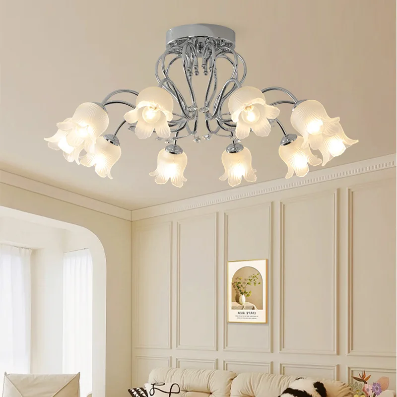 

French countryside style ceiling light villa, dining room decoration, ceiling light simple and warm, whole house lighting