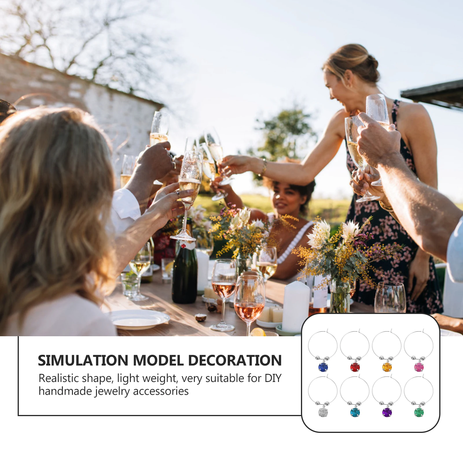 

16pcs Wine Glass Markers Portable Reusable Cup Identifiers For Parties Weddings Anniversaries Drink Tags Glass Hanging Charms