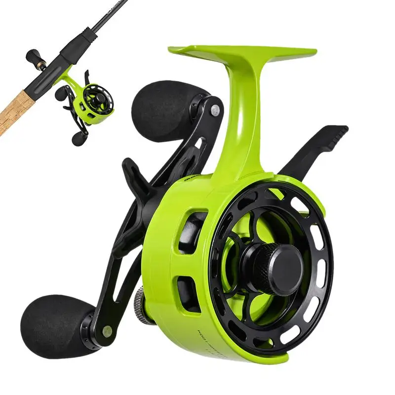 

Ultra Light Reel Large Spool Diameter Inline Freespool Reel Metal Spool Ice Fishing Gear For Men Boys 31 BB Wear-Resistant Ice