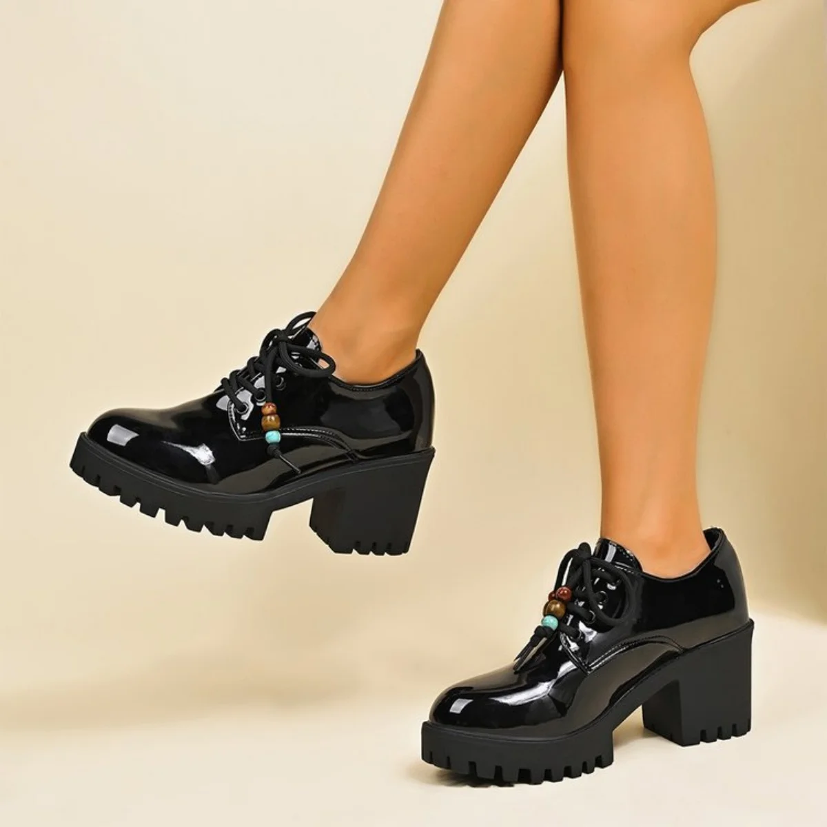 

Women's multi-functional lightweight lace-up solid color loafers - new fashion, trendy and durable