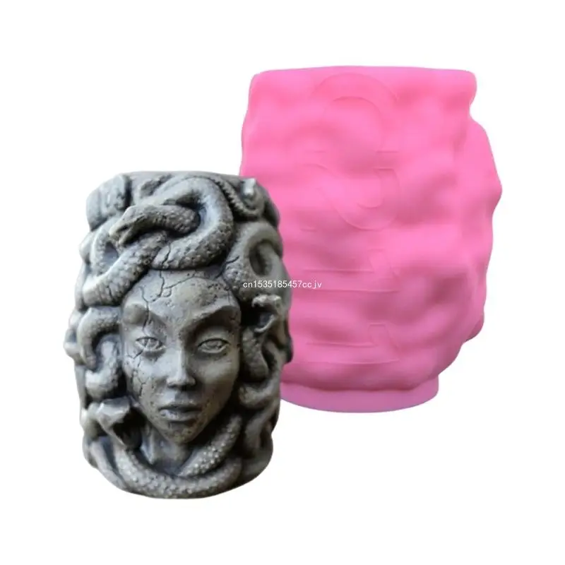 

Succulent Silicone Mold Gothic Snake Girl Flower Pot Resin Epoxy Mold Homemade Pen Holder Makeup Container Mold DIY Dropship