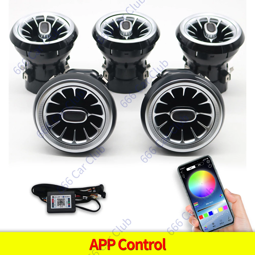 256 Kleur Led-openingen Voor Mercedes Benz C Klasse W205 W447 W213 W156 W117 W176 Bluetooth App Controle Auto mondstuk Turbine Luchtuitlaat