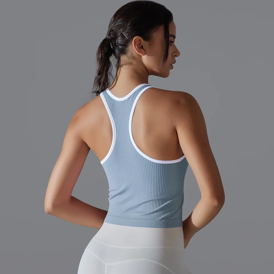 

Breathable Striped Tank Top for Women - Quick-Dry Yoga & Running Fitness Wear