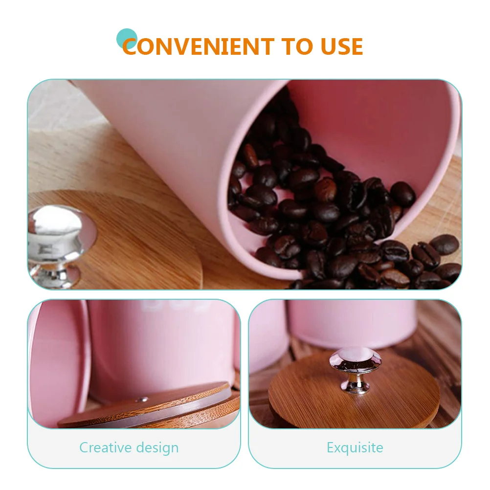 

3pcs Kitchen Food Storage Jar Transparent Sealed Cereal Container Decorative Tea Canister Coffee Bean Holder Household Grain Jar