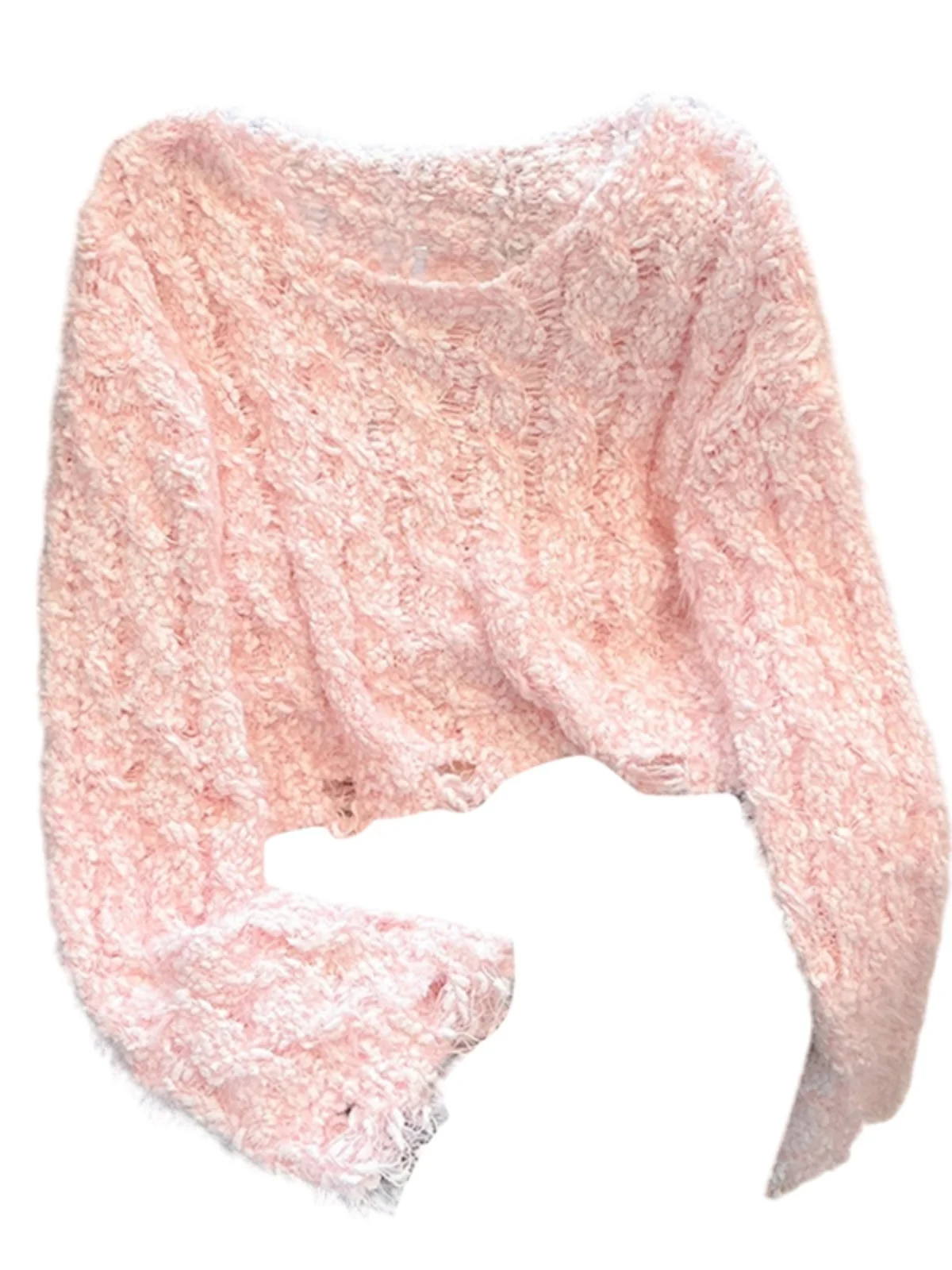 ort مثير oulder Bared محبوك سترة لينة كسول Sle الجولة Ne البلوز فرو منك المرأة الخريف الشتاء الدافئة Faion