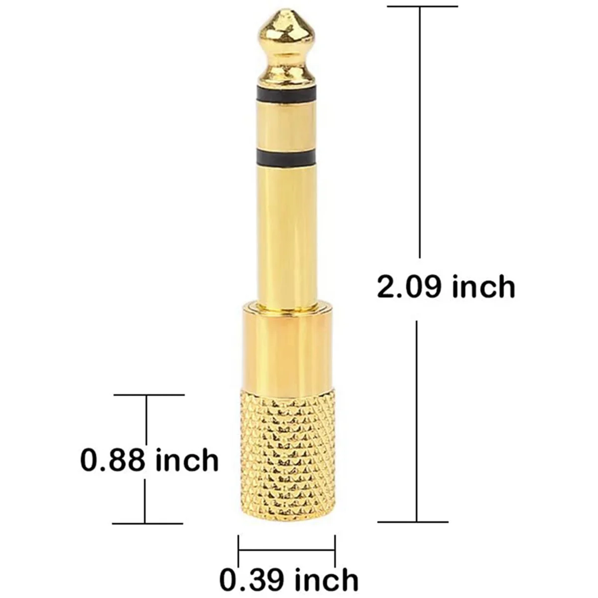 Adattatore ABMO da un quarto di pollice, spina jack per cuffie da 6,35 mm (1/4 di pollice) maschio a 3,5 mm (1/8 di pollice) femmina, confezione da 18 oro