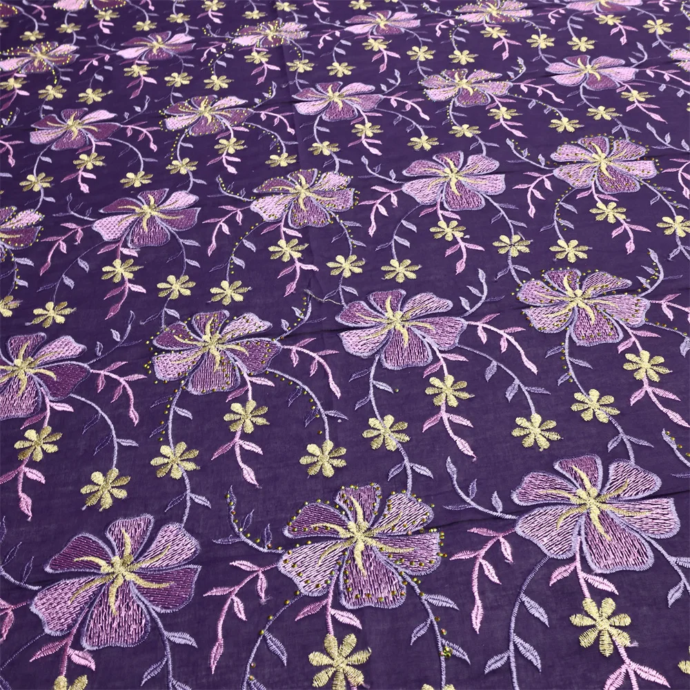 Latest Swiss Voile Lace In Switzerland Embroidered Cotton African Lace Fabric 2025 High Quality For Women Wedding Party