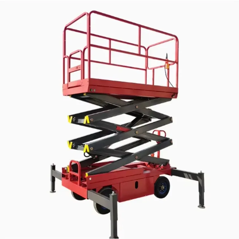 Small Towable Scissor Lift Aerial Work Platform Mobile Hydraulic Electric with high Capacity