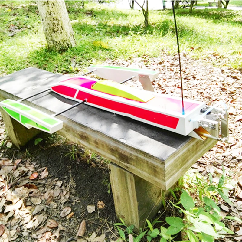 

RC Speedboat 80cm Outrigger Shrimp Boat Wooden Kit Racing Boat Model Building Kit Radio Speedboat RC Boat