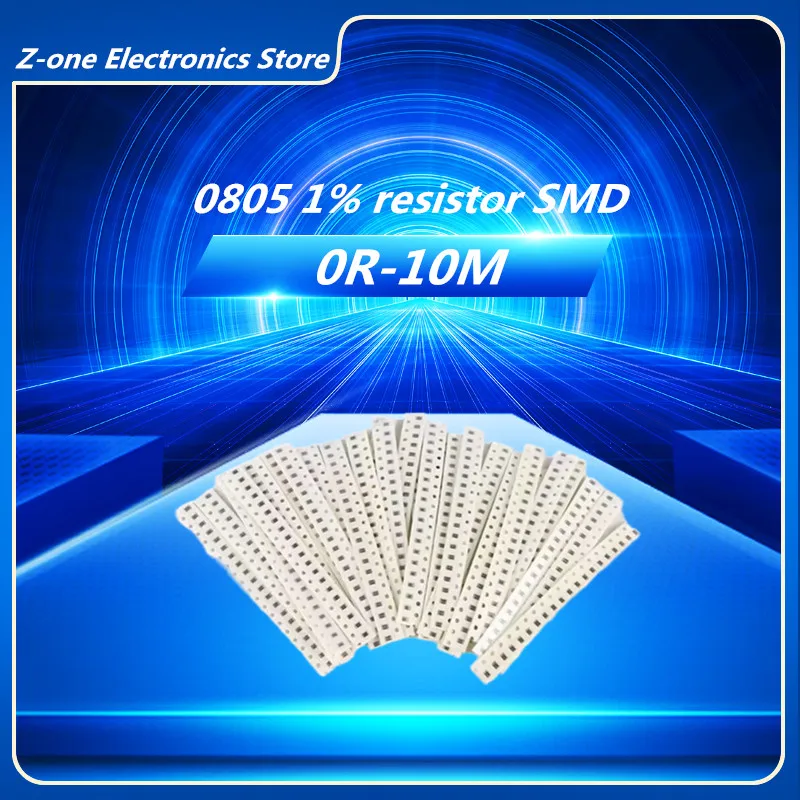 100pcs 0805 resistor SMD 1% 0R ~ 10M 1/8W 0 0.1 1 10 33 47 100 180 240 360 ohm 1K 2K 4.7K 10K 100K 1R 10R 100R 120R 240R 470R 1M