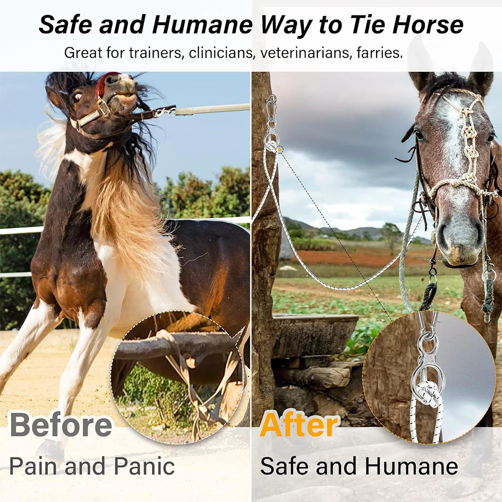 مجموعة واحدة من حلقات ربط الحصان شديدة التحمل ومستلزمات معدات تدريب الحصان تمنع الخيول من التراجع