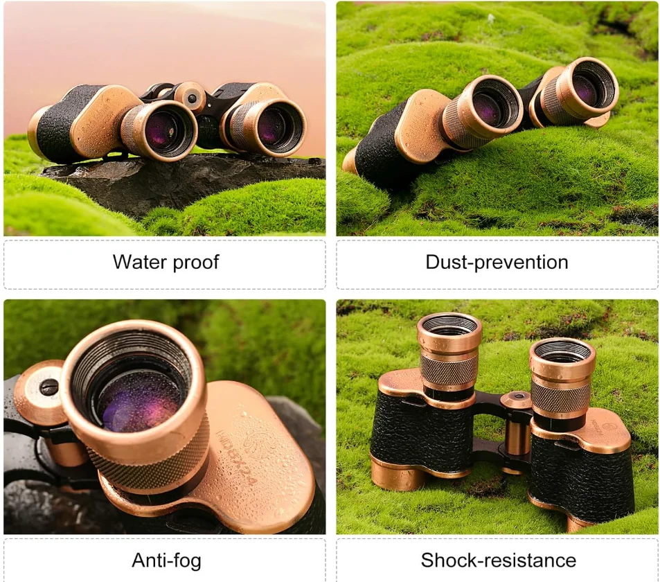 Binocular FMC BAK4 HD 8x24 De cuerpo completamente de Metal, alta potencia de tercera generación, resistente al agua y portátil, para Camping y caza