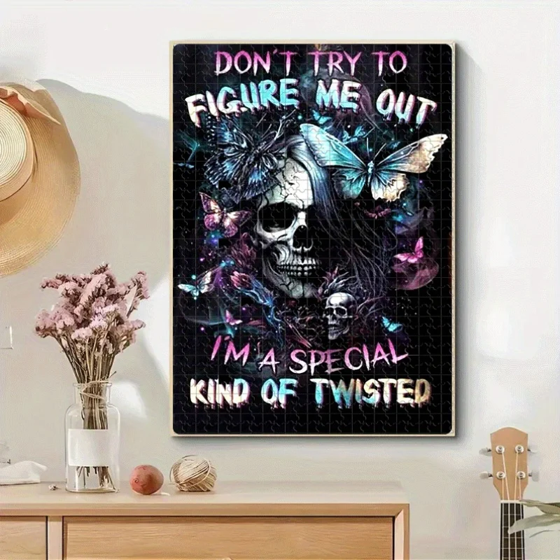 Farfalla e teschio: Twisted Self Puzzle 500 pezzi/1000 pezzi Puzzle per adulti - Gioco interattivo per famiglie, Sfida per compagni universitari, Br