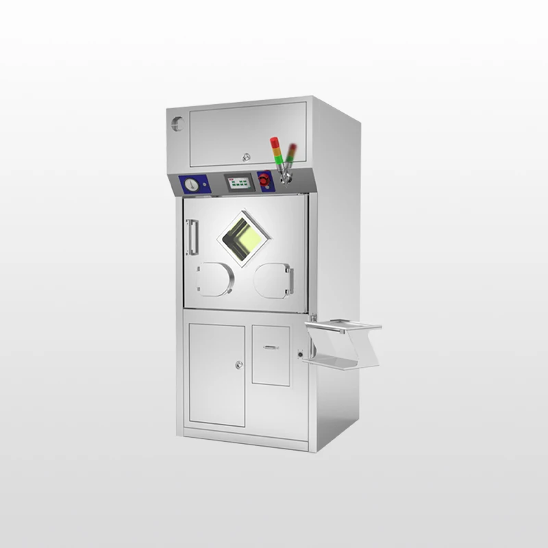 System mit integriertem QC- und Lüftungsschlittenmaterial. Radiopharmazeutische Abgabshaube. Automatisierte Abgabe der Radiopharmade