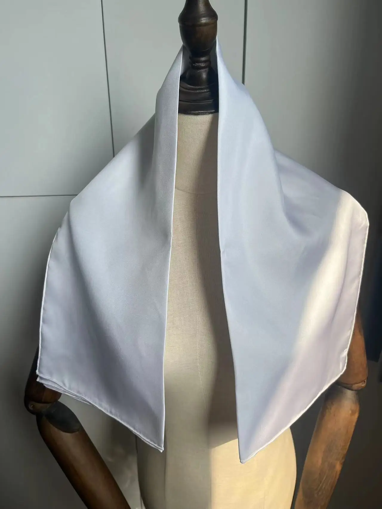 2024 solid white 100% silk twill scarf 16MM 90*90CM top quality head scarf for women and lady muslim