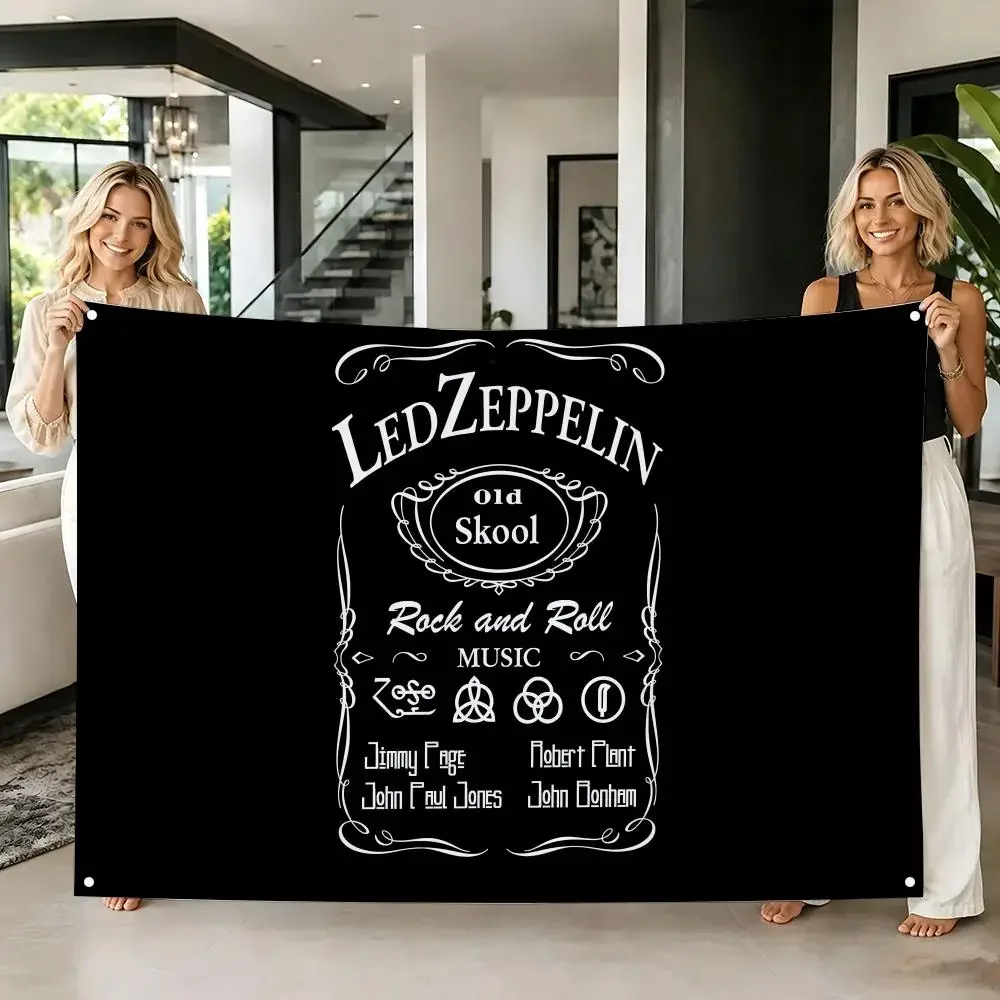 Gothic Rock L-Led Z-Zeppelin Print Flags Tapestry Creative Pattern Photo Living Room Wall Art Party Outdoor Decor