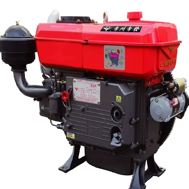 Pequeño motor diésel de desplazamiento de 1,2 L de arranque eléctrico de 4 tiempos de un solo cilindro refrigerado por agua de 15 CV para maquinaria agrícola