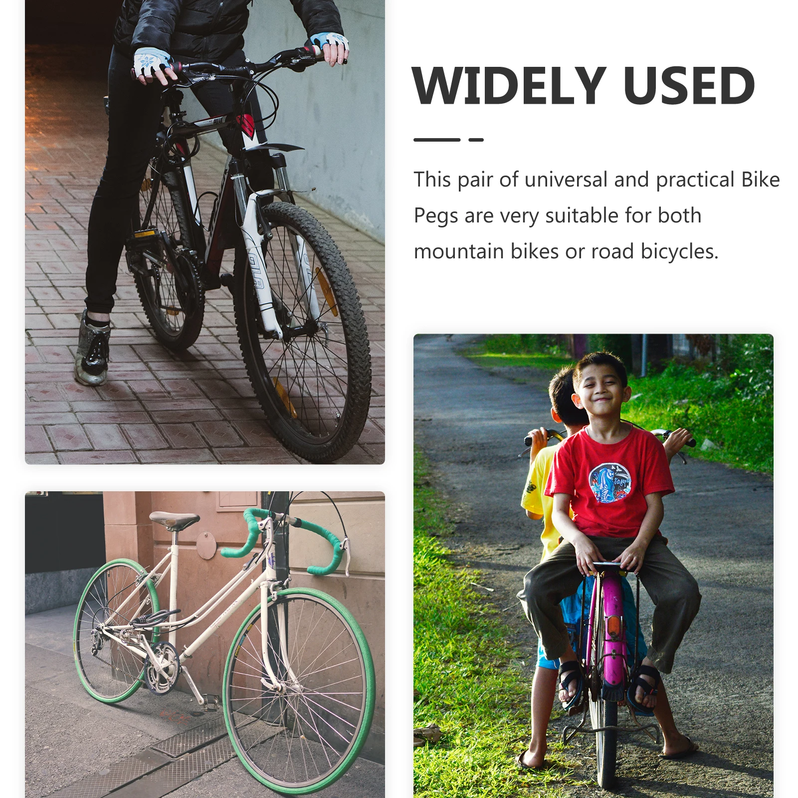 

1 Pair Pegs Folding Rear Pedal Replacement For Mountain Bicycle Anti-Slip Pedals Durable Nylon Sturdy Cycling Accessories