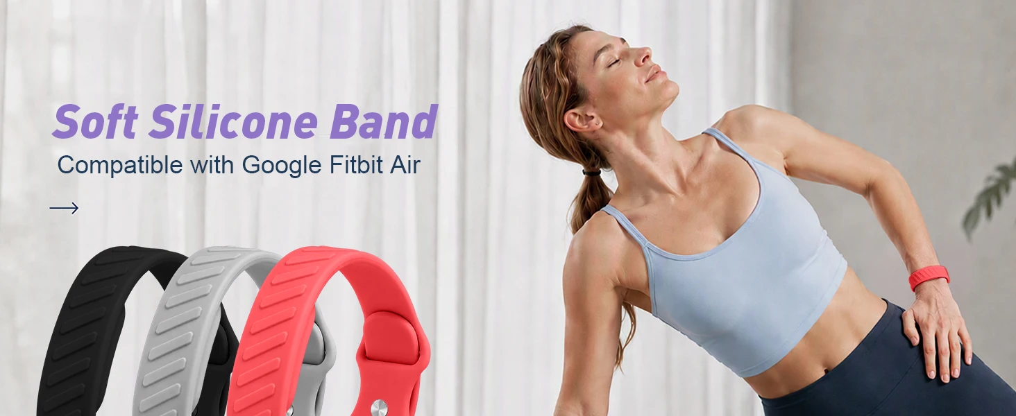 Armband für Fitbit Air Smart-Armband Zubehör Ersatz-Armband aus Silikon Sportarmband für Google Fitbit Air Band – Detail 1