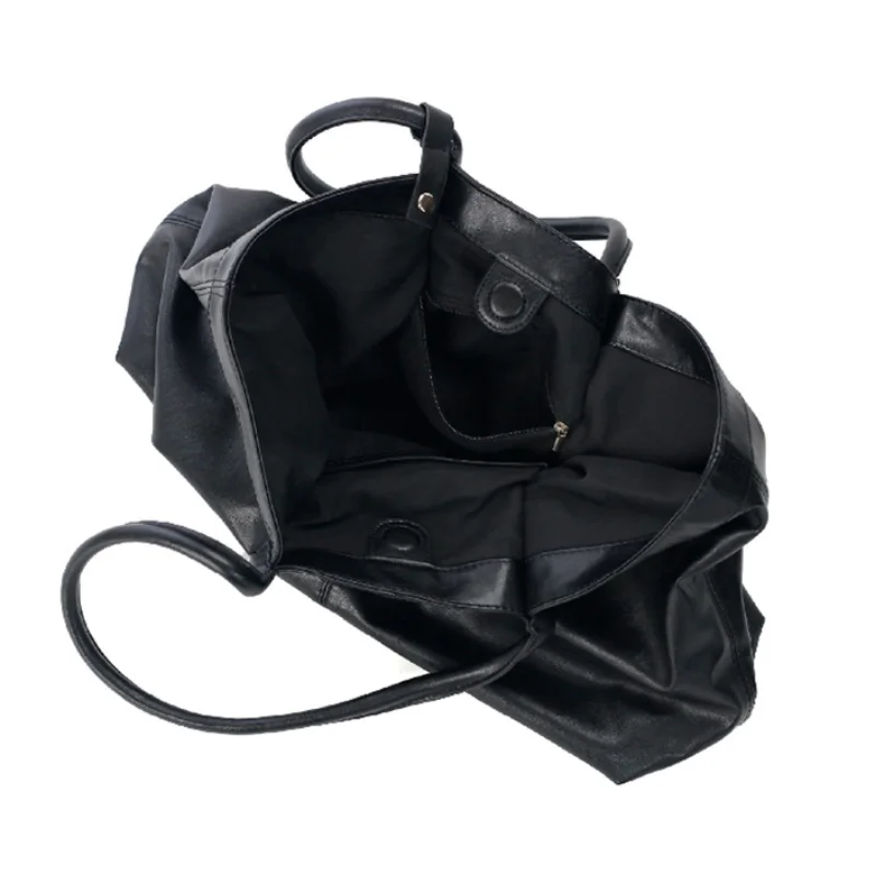 Weiche Tragetasche, Damen-Schultertasche aus Kunstleder mit großer Kapazität, einfarbig, mit Magnetverschluss, vielseitige Freizeit- und Pendler-Handtasche – Detail 2
