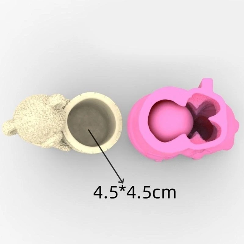 الدب الزهرية قالب من السيليكون حامل القلم الاسمنت زارع قالب حديقة الزينة #3