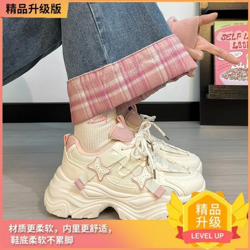 

High Quality Popular Women Chunky Sneakers Spring Autumn Comfortable Increased Vulcanized Shoes Outdoor Women Tennis De Trainers