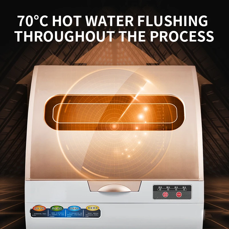 Mesin Pencuci Piring 800W Desktop Rumah Sterilisasi dan Pembersihan Sepenuhnya Otomatis Mesin Pencuci Piring Mini Terintegrasi 220V 50Hz