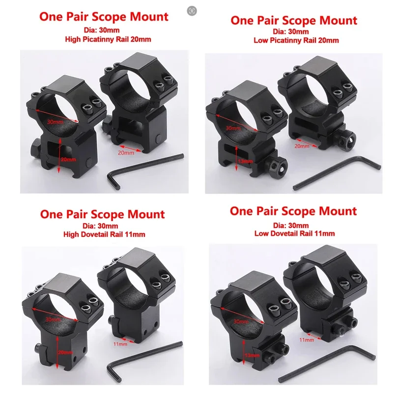 DISCOVERY 1pair 25.4Mmm/30mm/34mm Riflescope Mount Ring 11mm/20mm Dovetail Rail Low High Profile for Rifle Scope Hunting Mount