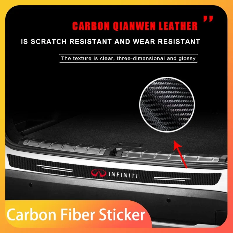 

Carbon Fiber Car Rear Bumper Trunk Guard Protected Sticker For Infiniti Q50 FX35 Q30 G37 Q70 QX70 G35 Q60 QX50 QX60 QX80