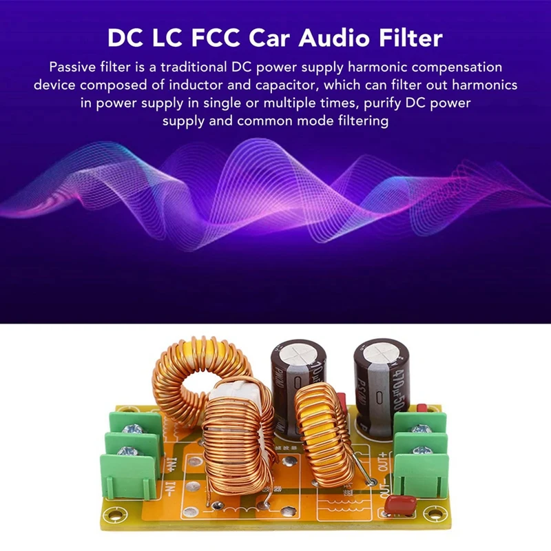 Filtro de interferencias electromagnéticas 4A DC LC FCC, filtro de alta frecuencia de Audio de coche, paso bajo, EMI pasivo, fácil de instalar