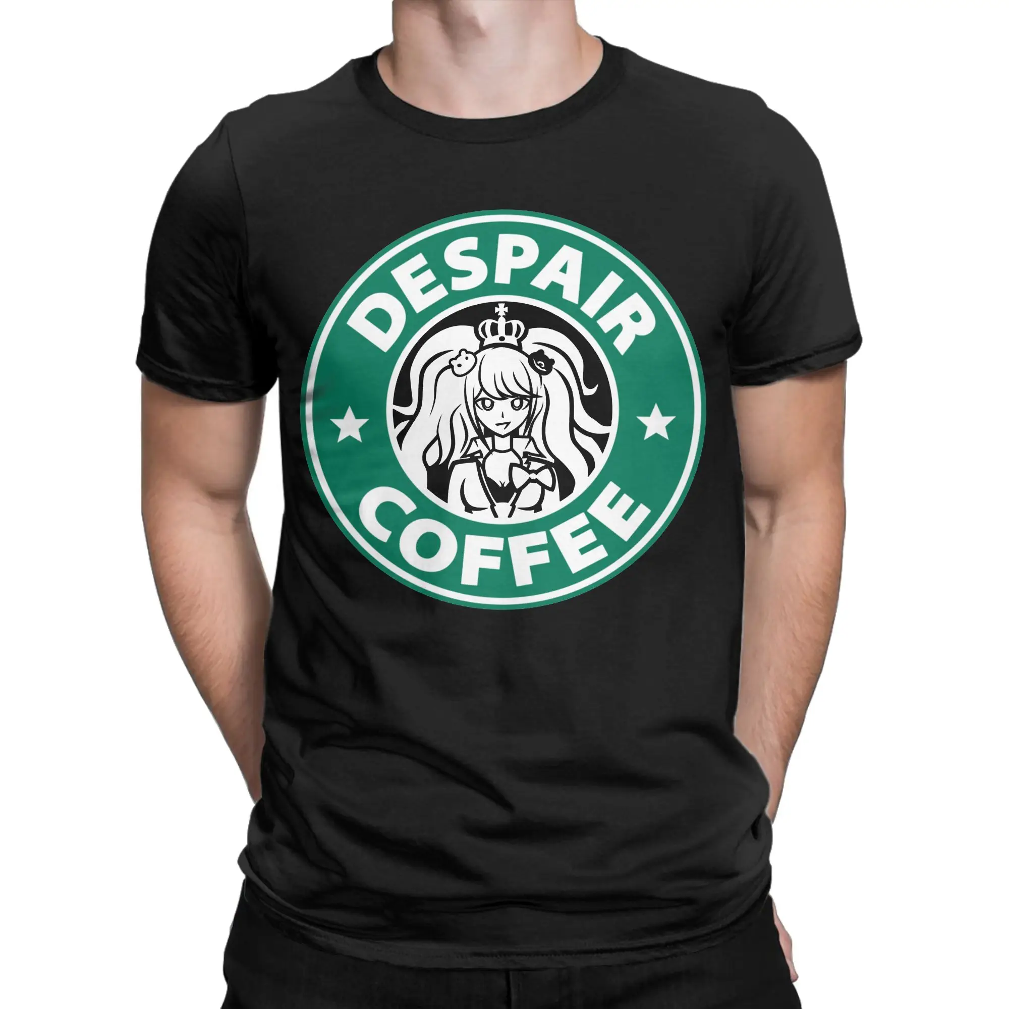 Despair Coffee for Men Women T Shirts Danganronpa Vintage Tee Shirt Short Sleeve Crewneck T-Shirts Cotton Plus Size Tops