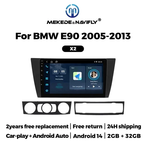 Imagen 2 del producto Inalámbrico para CarPlay Android Auto para BMW Serie 3 E90 E91 E92 E93 sistemas inteligentes Radio de coche GPS BT reproductor de vídeo Multimedia