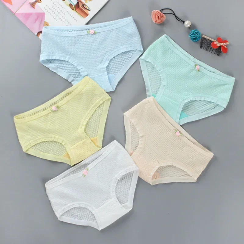 

10pc/Lot Girls Cotton Summer Low Waist Briefs Children's Cotton Summer Briefs Cotton Students Girl Underwear