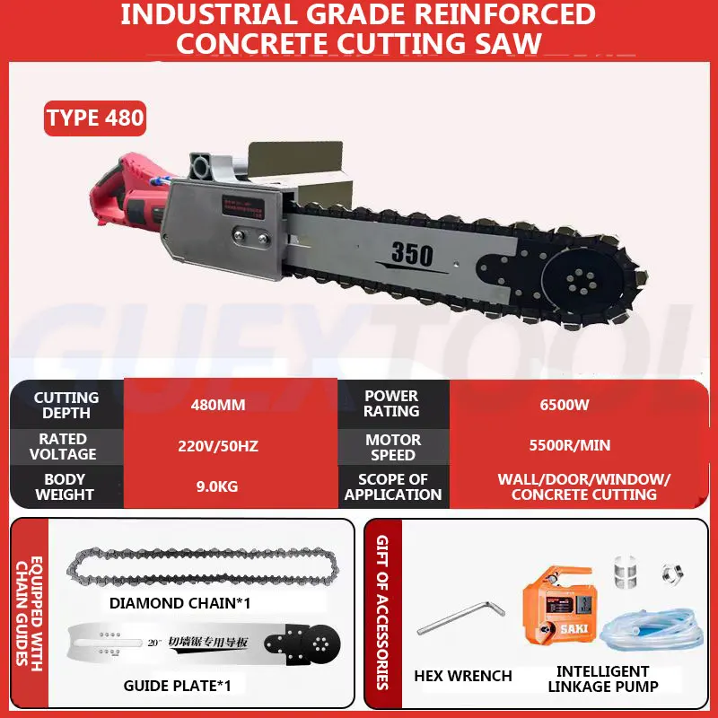 

Dust Free Handheld High-power Wall Modification Window Opening Wall Dismantling Machine Reinforced Concrete Cutting Machine