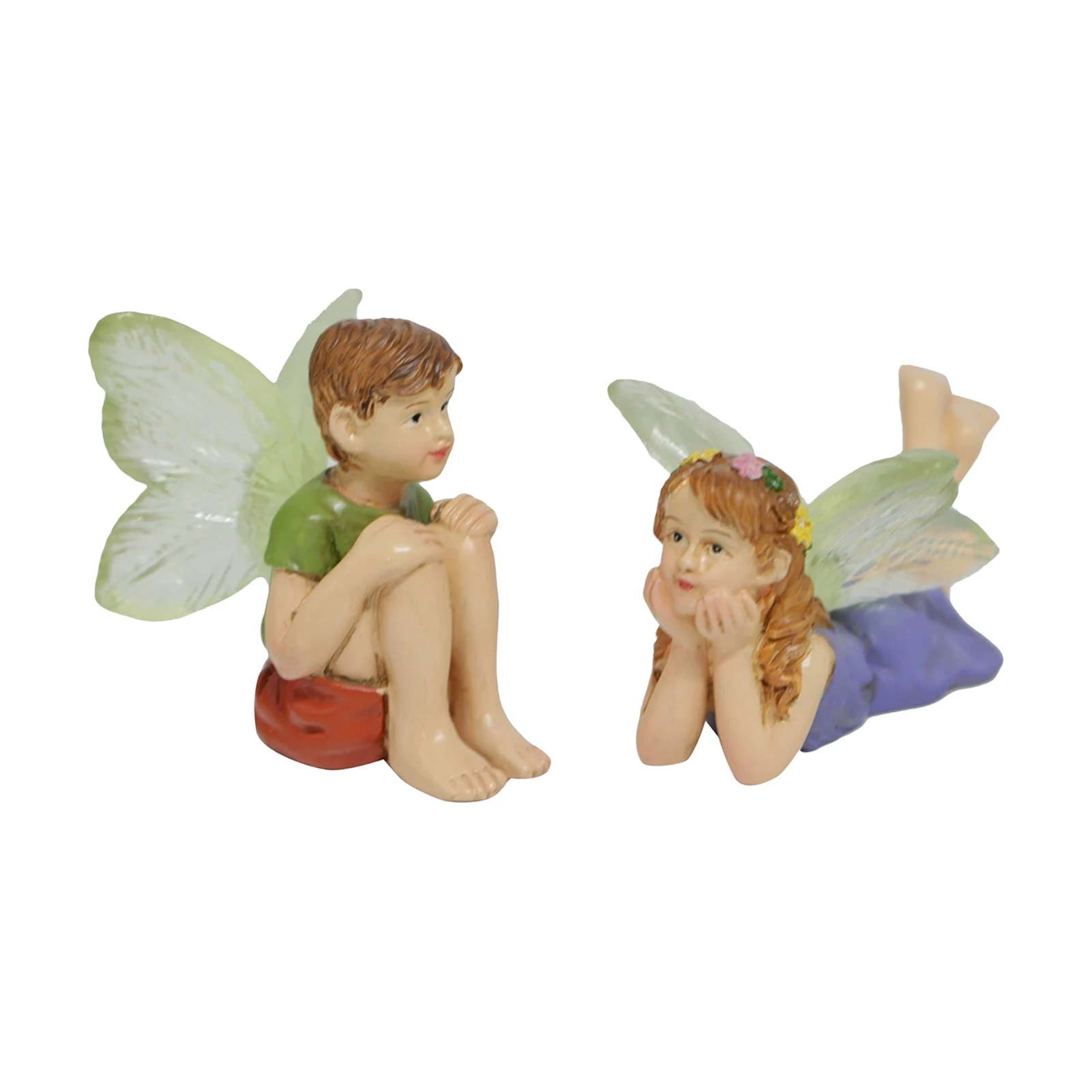 Fairy Garden Statues Decorative Resin Flower Fairy Ornaments for Indoor Outdoor Planter Pot Window Sill Home Decor Accents
