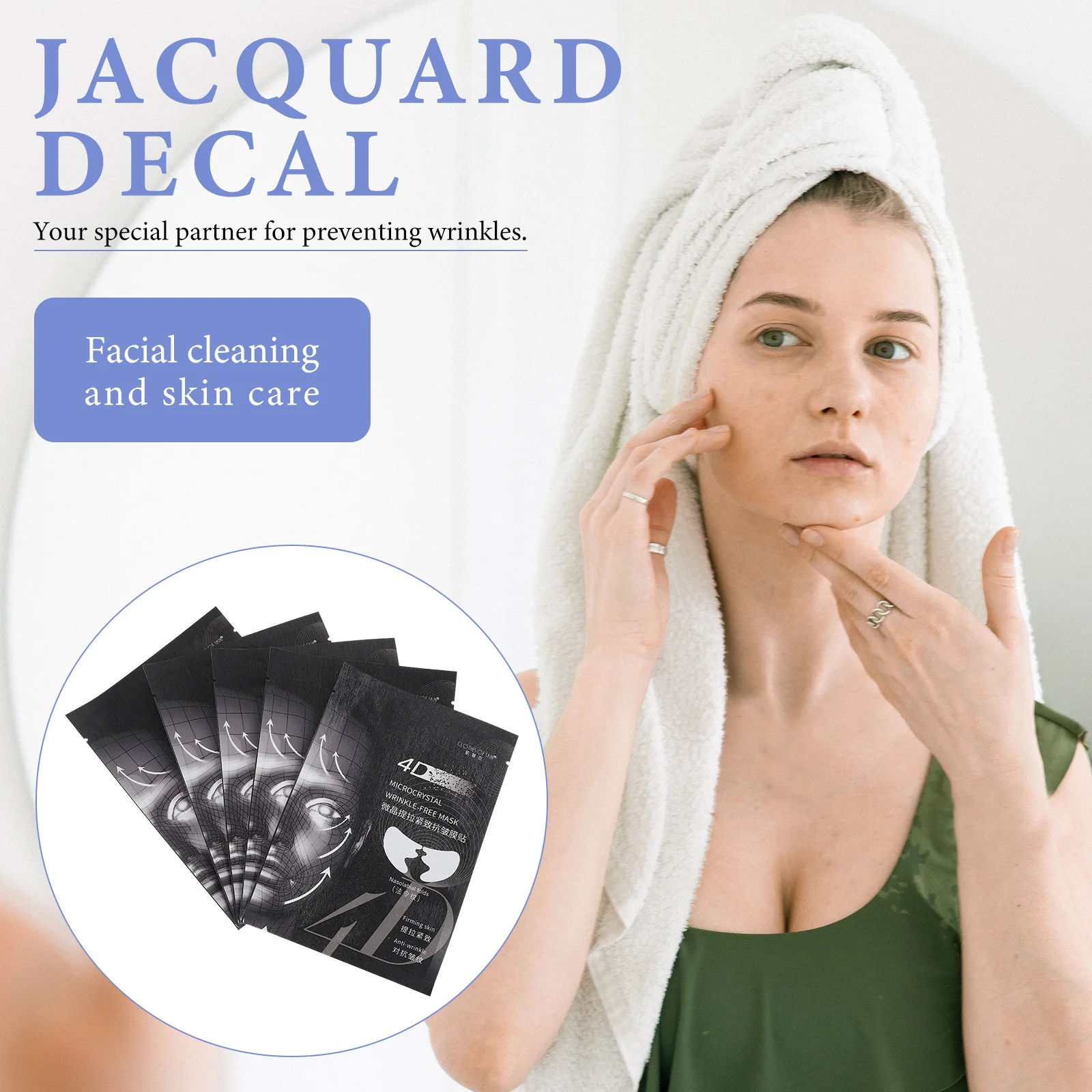 

5Pcs Nasolabial Folds Anti-Aging Wrinkle Masks Transparent Facial Patch Moisturizing Skin Care for Firming and Repairing Wrinkle